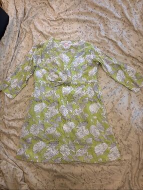 Gretchen Scott Designs Fish and Water Lily Long Sleeve Dress